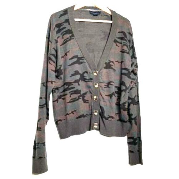 Sanctuary Womens Lets Hang Cardigan Size L Camo Sweater Camouflage Green - Picture 4 of 12